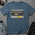 "Social Battery Depleted — Switching to Single Player." T-Shirt