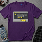 "Social Battery Depleted — Switching to Single Player." T-Shirt
