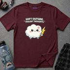 "Soft Outside. Violent Thoughts" Angry Cloud T-Shirt