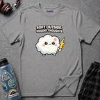 "Soft Outside. Violent Thoughts" Angry Cloud T-Shirt