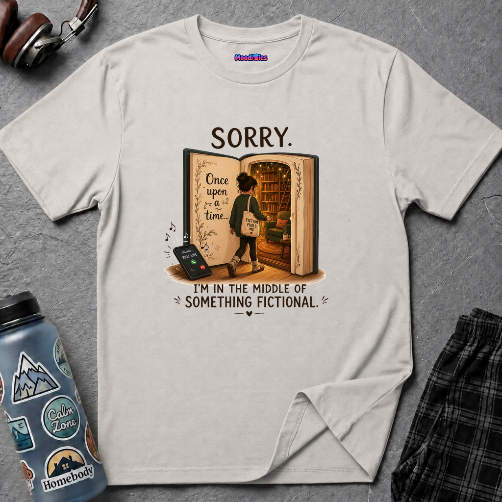 "Sorry. I'm In the Middle of Something Fictional." Book Portal T-Shirt