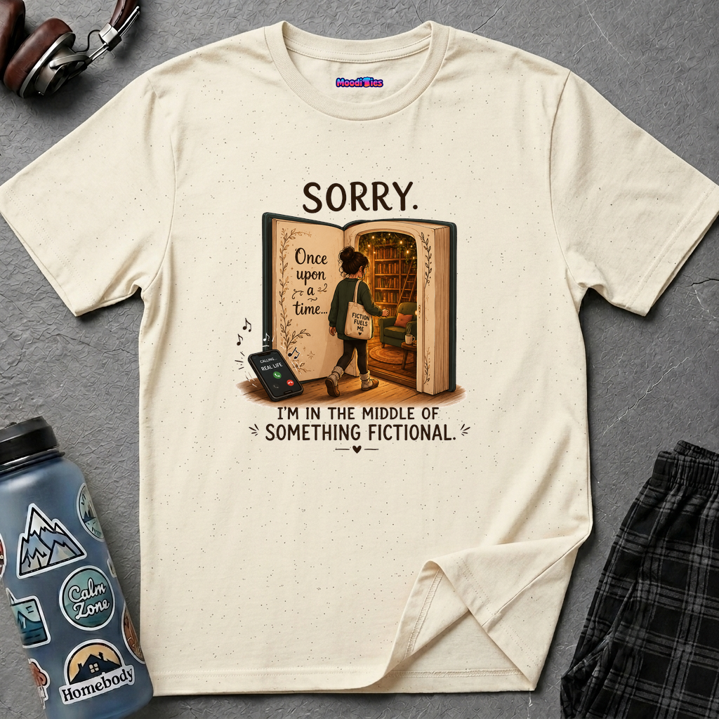 "Sorry. I'm In the Middle of Something Fictional." Book Portal T-Shirt