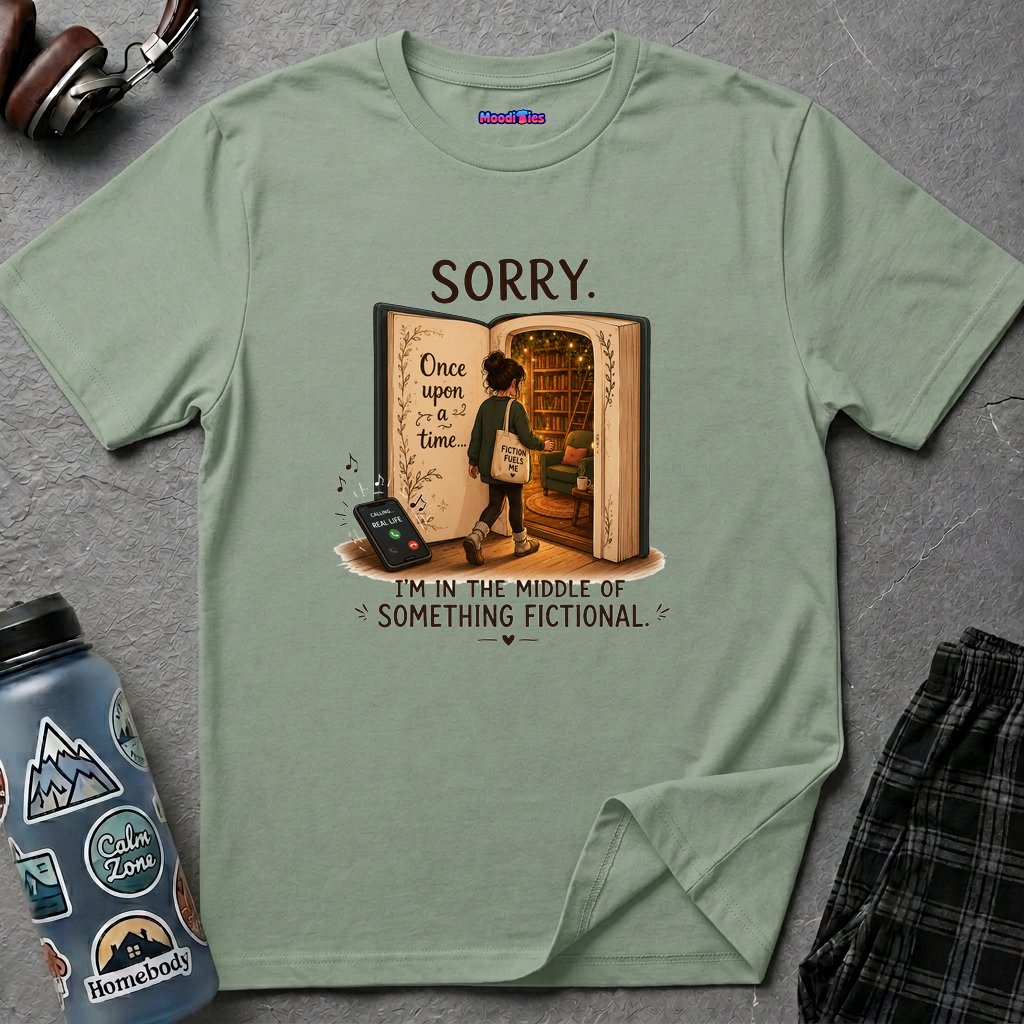 "Sorry. I'm In the Middle of Something Fictional." Book Portal T-Shirt