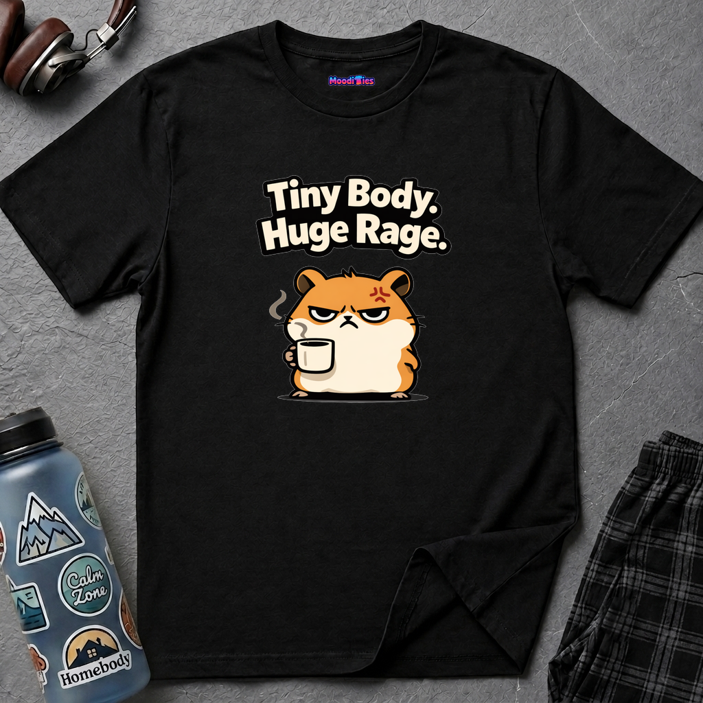 "Tiny Body, Huge Rage." Angry Hamster T-Shirt