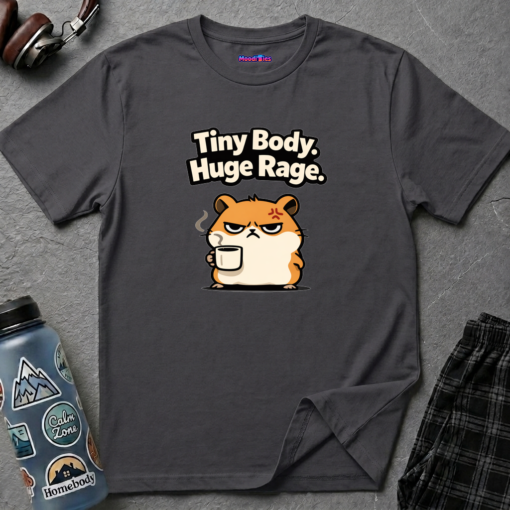 "Tiny Body, Huge Rage." Angry Hamster T-Shirt