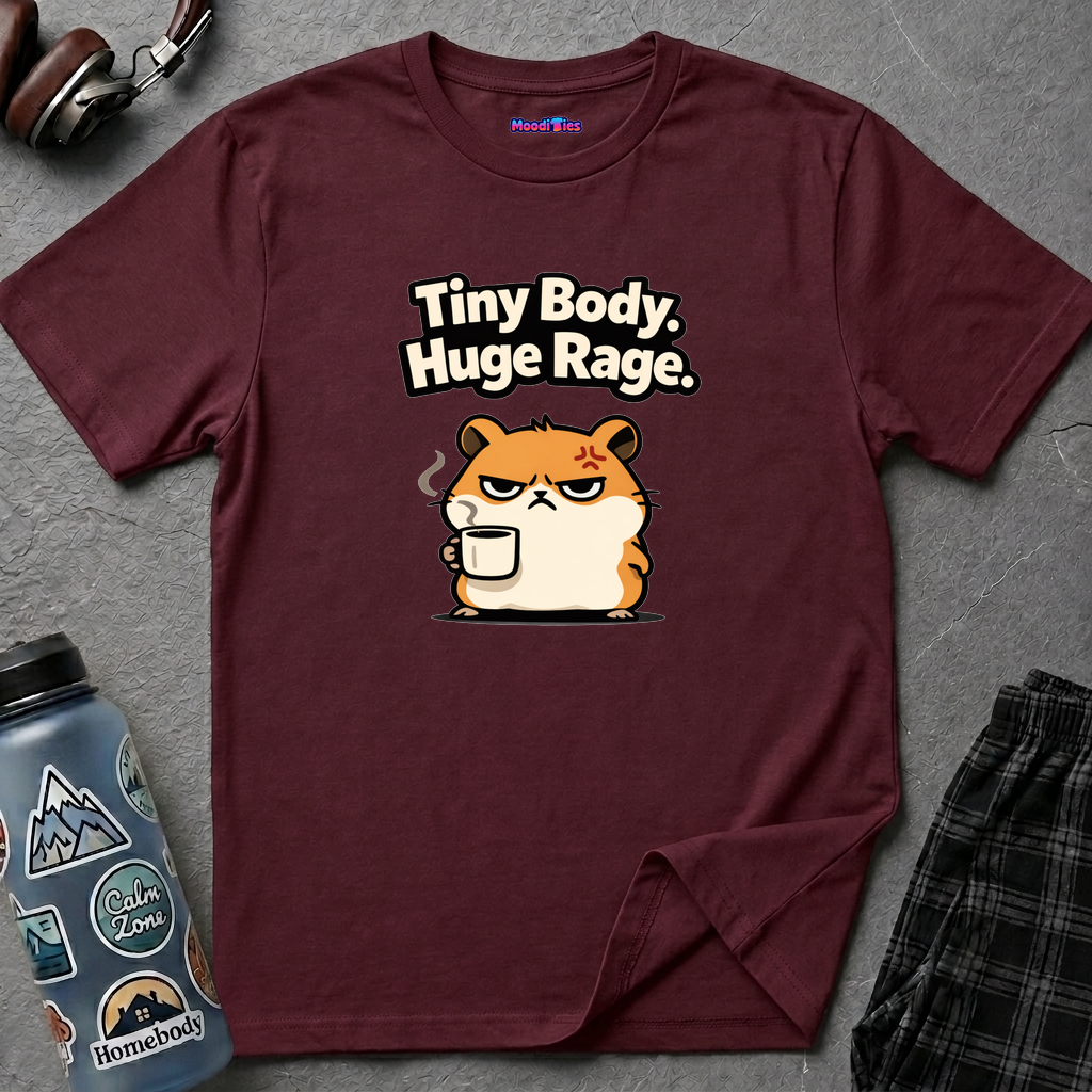 "Tiny Body, Huge Rage." Angry Hamster T-Shirt