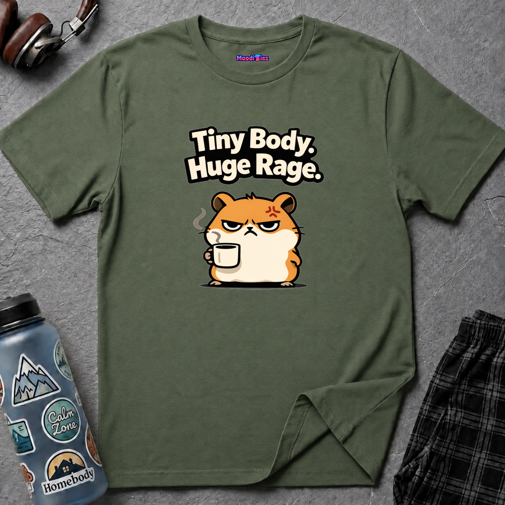 "Tiny Body, Huge Rage." Angry Hamster T-Shirt