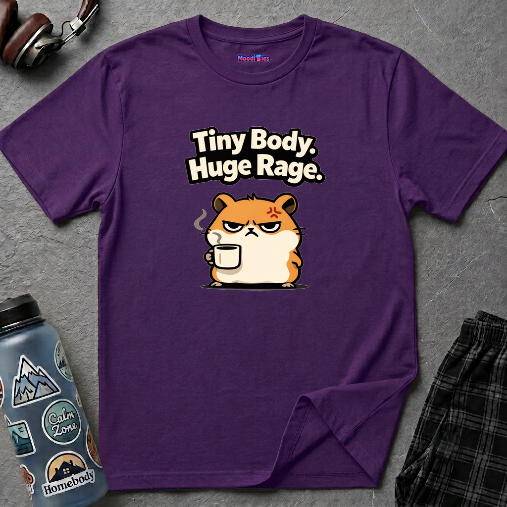 "Tiny Body, Huge Rage." Angry Hamster T-Shirt