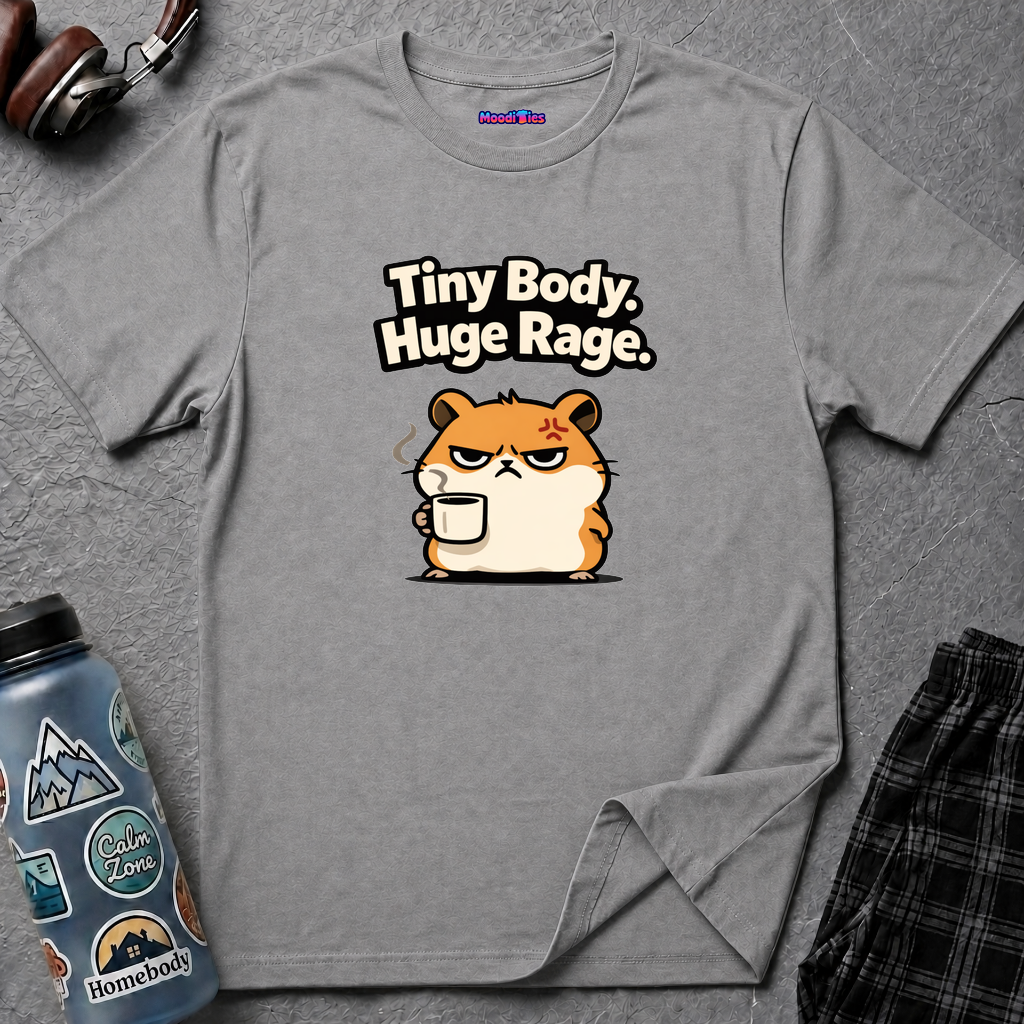 "Tiny Body, Huge Rage." Angry Hamster T-Shirt
