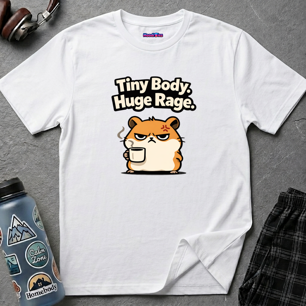 "Tiny Body, Huge Rage." Angry Hamster T-Shirt