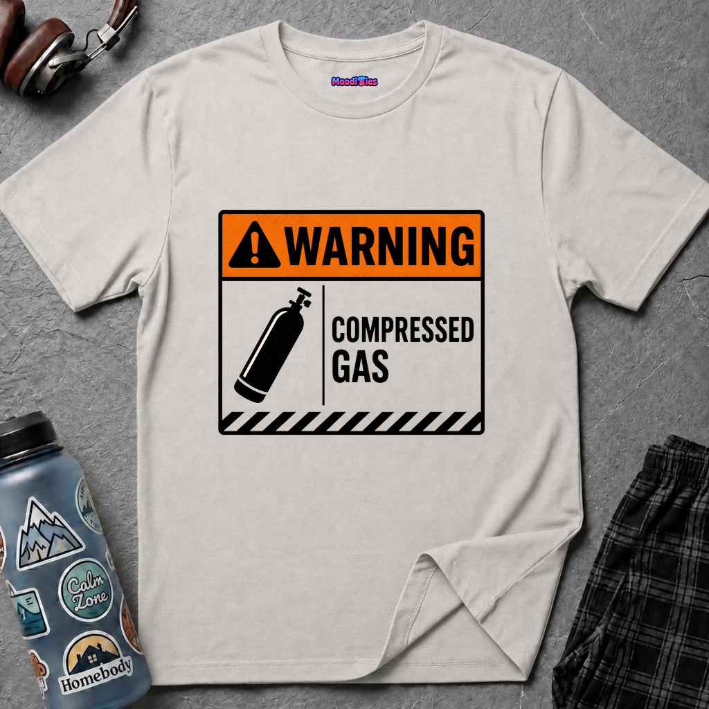 "Warning: Compressed Gas" Warning Sign T-Shirt