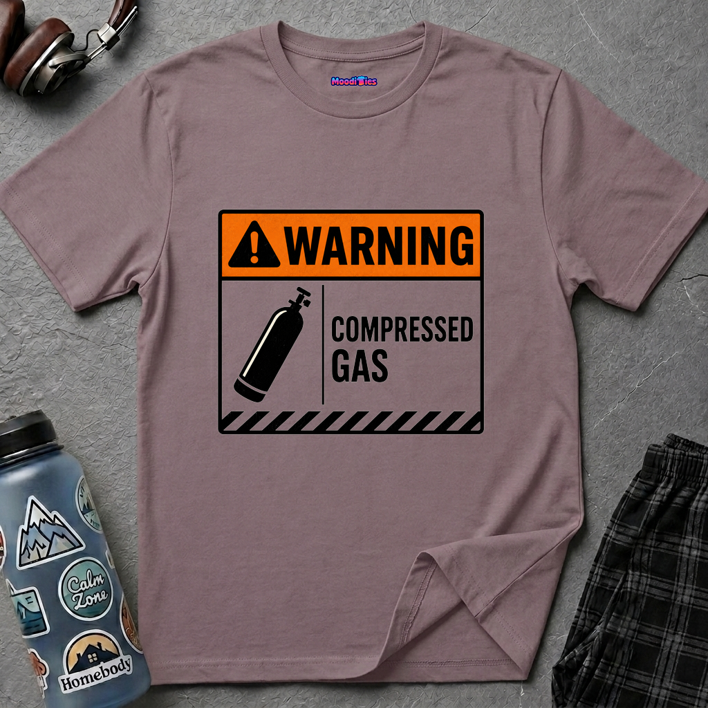 "Warning: Compressed Gas" Warning Sign T-Shirt
