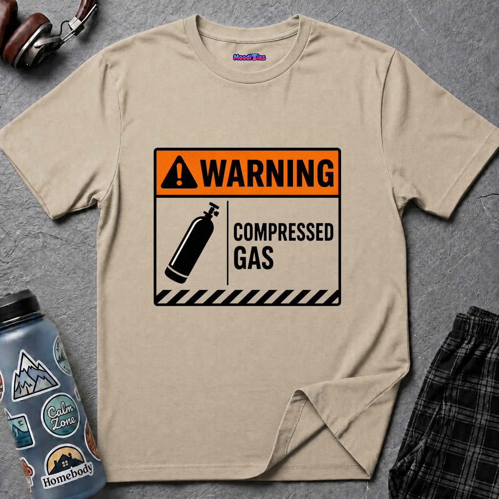 "Warning: Compressed Gas" Warning Sign T-Shirt