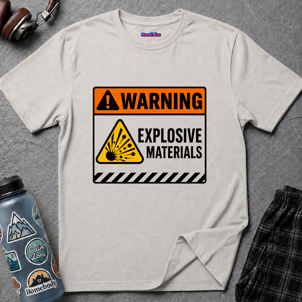 "Warning: Explosive Materials" Warning Sign T-Shirt