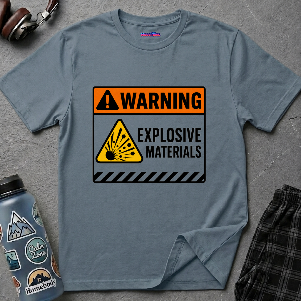 "Warning: Explosive Materials" Warning Sign T-Shirt