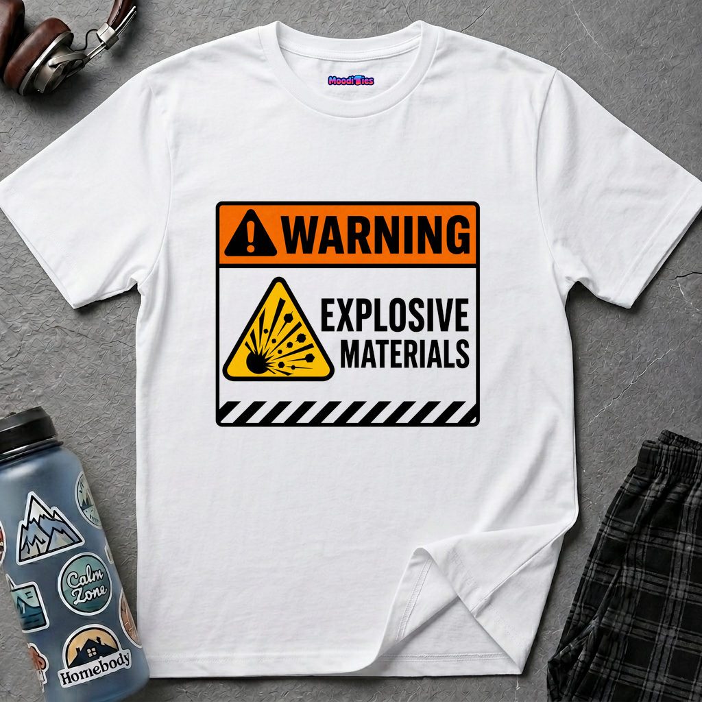 "Warning: Explosive Materials" Warning Sign T-Shirt