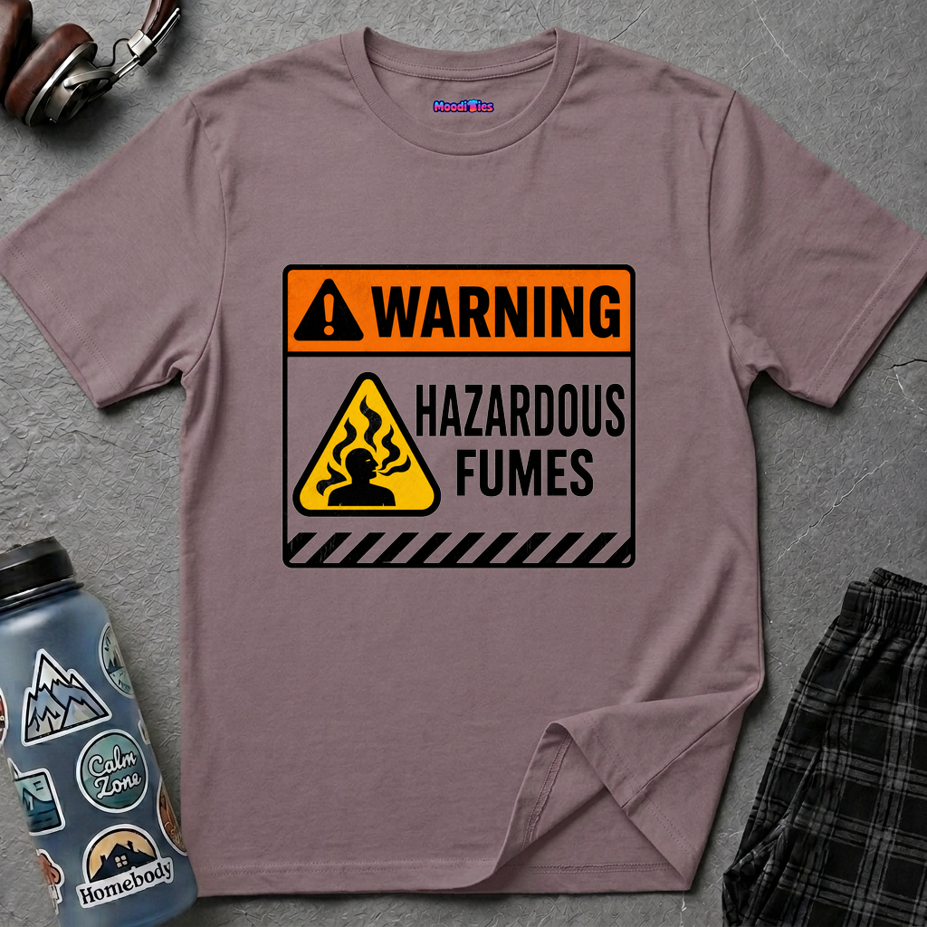 "Warning: Hazardous Fumes" Warning Sign T-Shirt