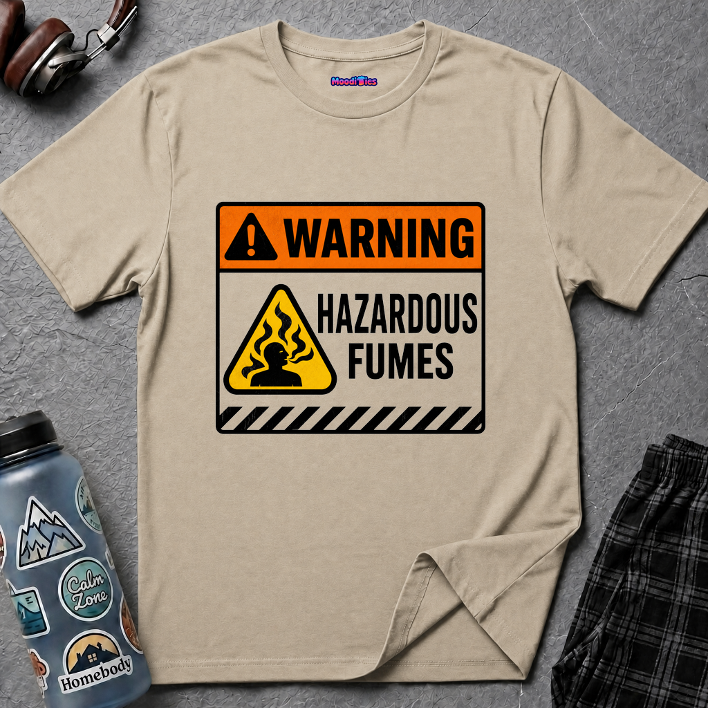 "Warning: Hazardous Fumes" Warning Sign T-Shirt