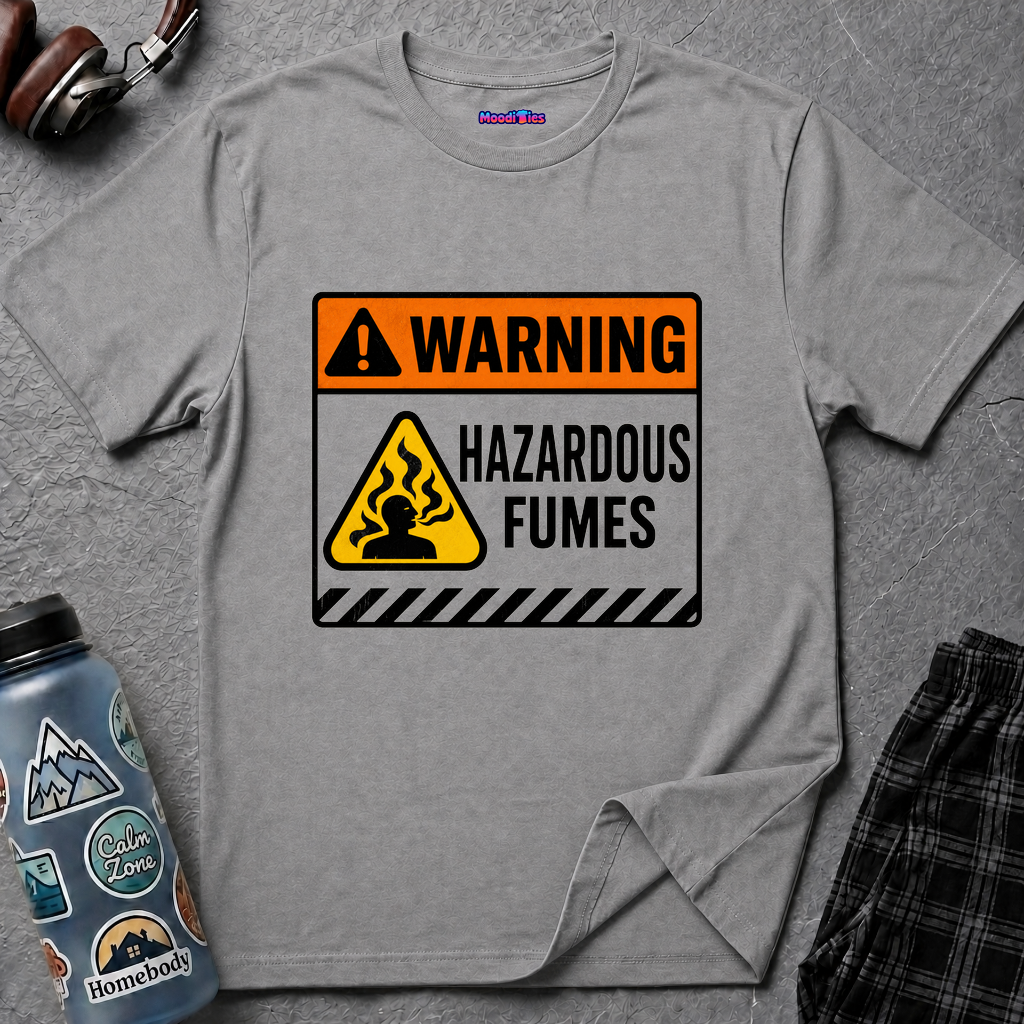 "Warning: Hazardous Fumes" Warning Sign T-Shirt