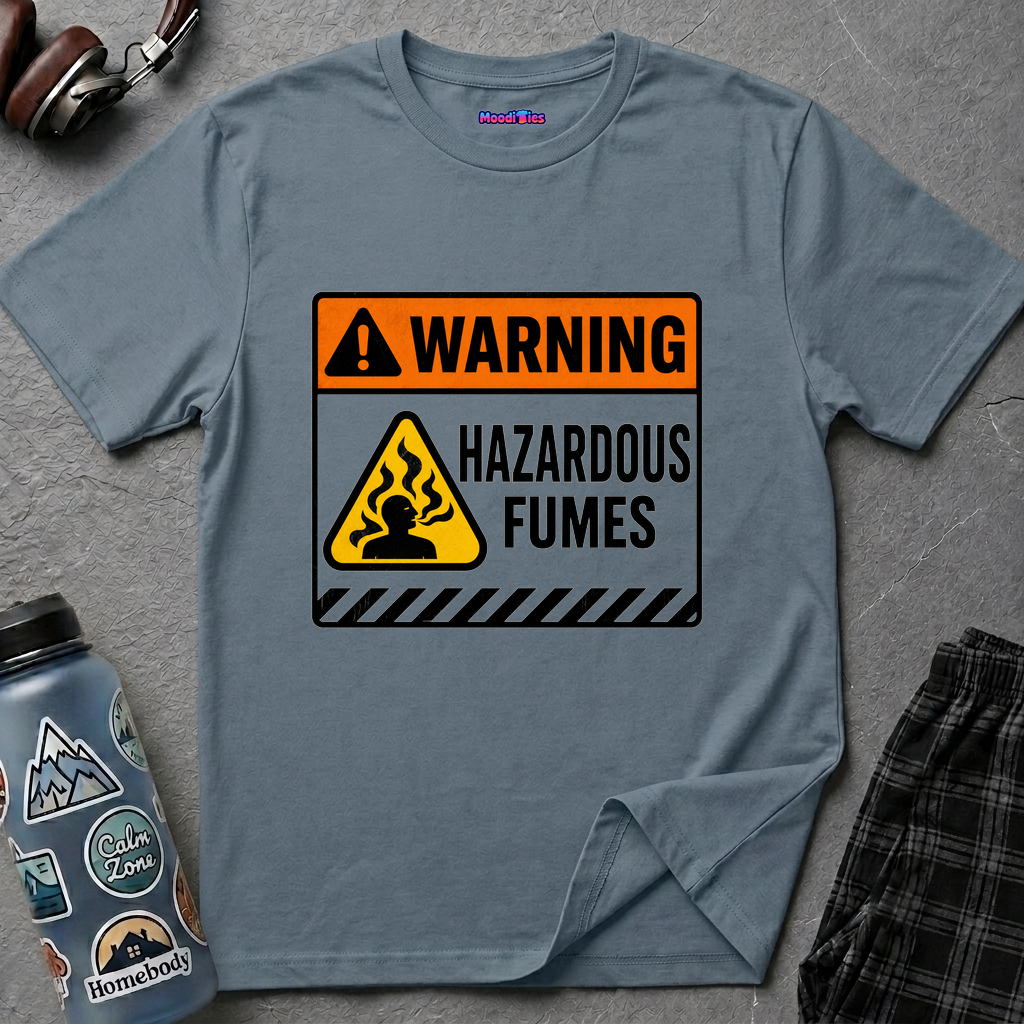 "Warning: Hazardous Fumes" Warning Sign T-Shirt