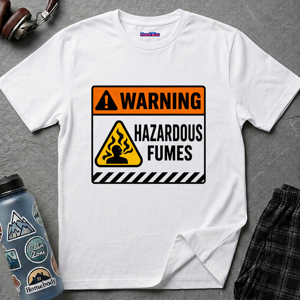 "Warning: Hazardous Fumes" Warning Sign T-Shirt