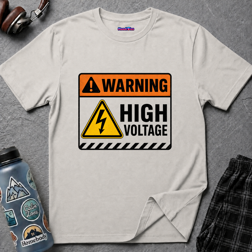 "Warning: High Voltage" Warning Sign T-Shirt