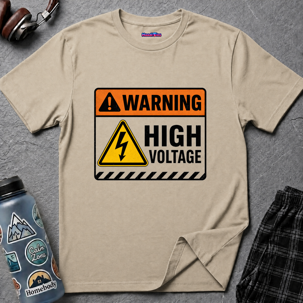 "Warning: High Voltage" Warning Sign T-Shirt