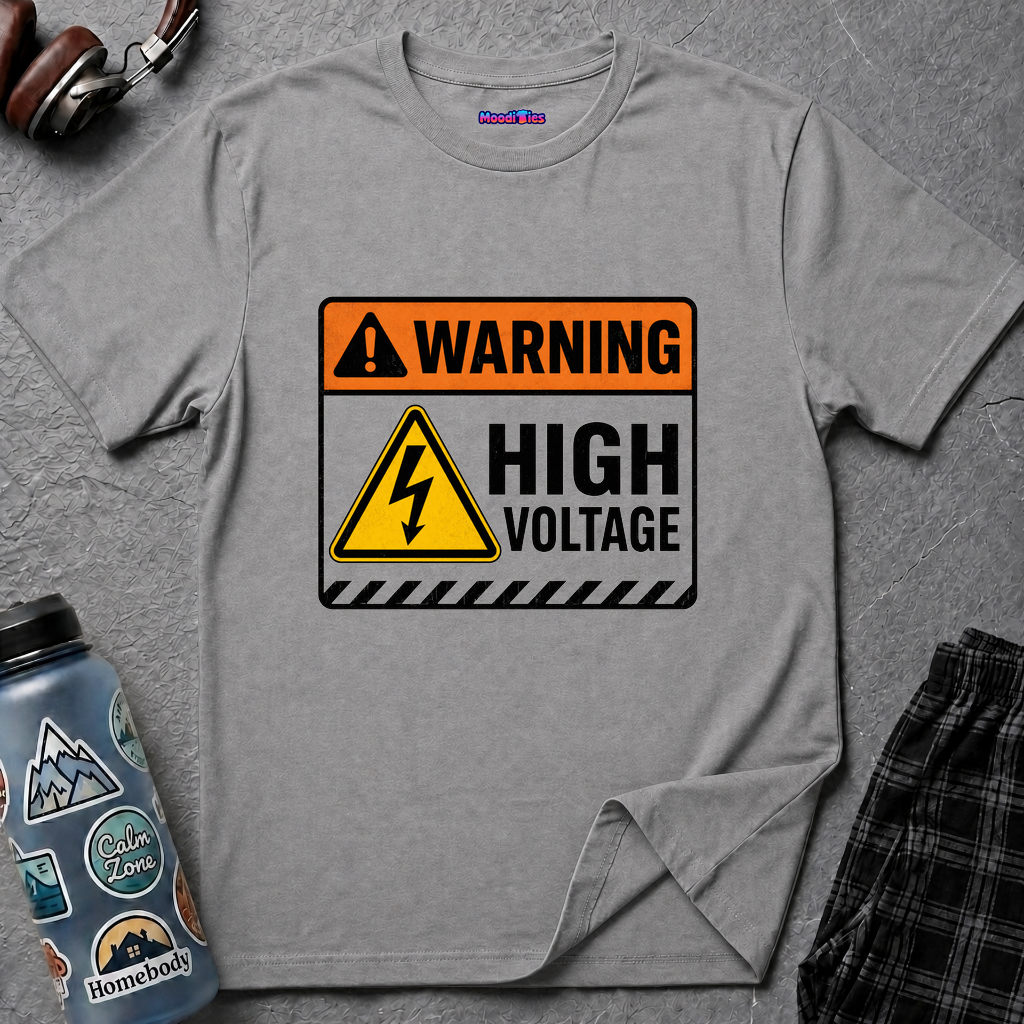 "Warning: High Voltage" Warning Sign T-Shirt