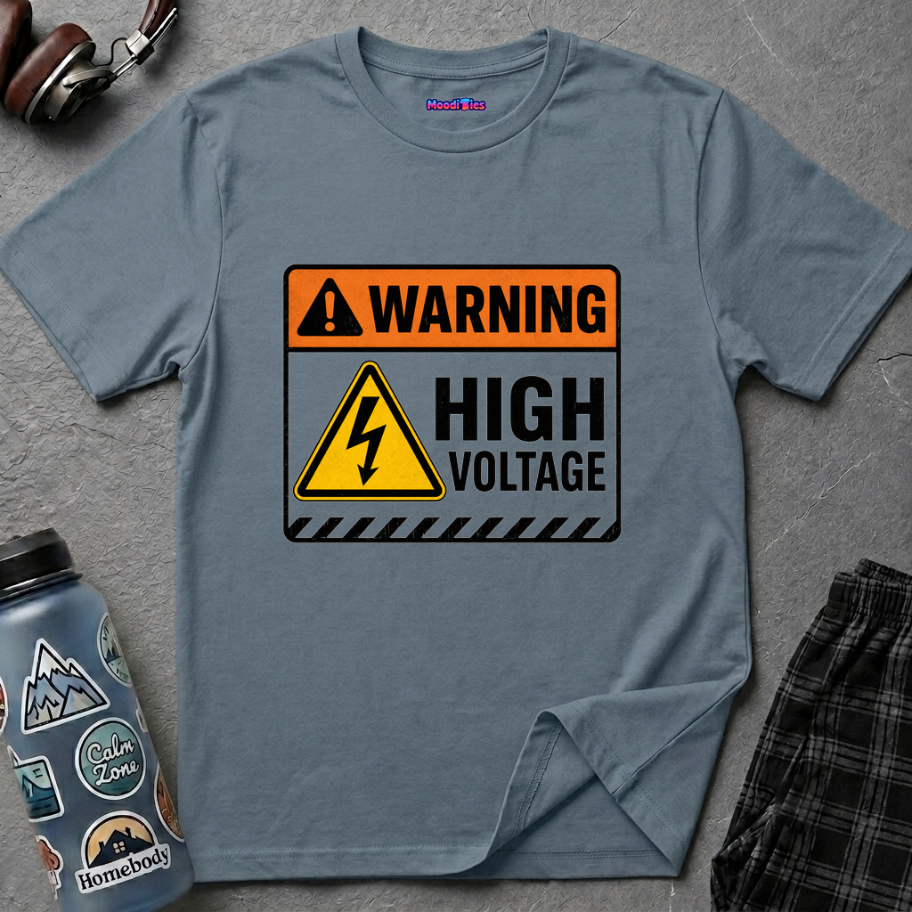 "Warning: High Voltage" Warning Sign T-Shirt