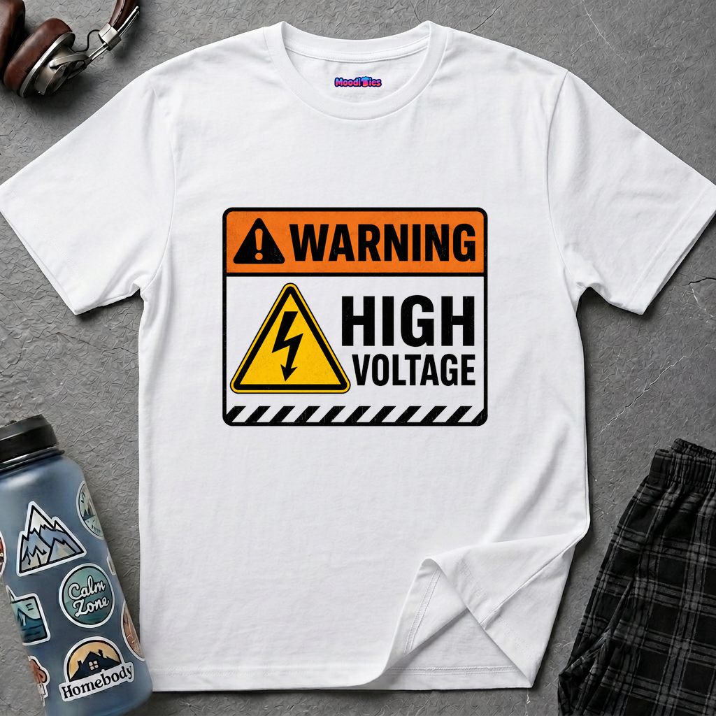 "Warning: High Voltage" Warning Sign T-Shirt