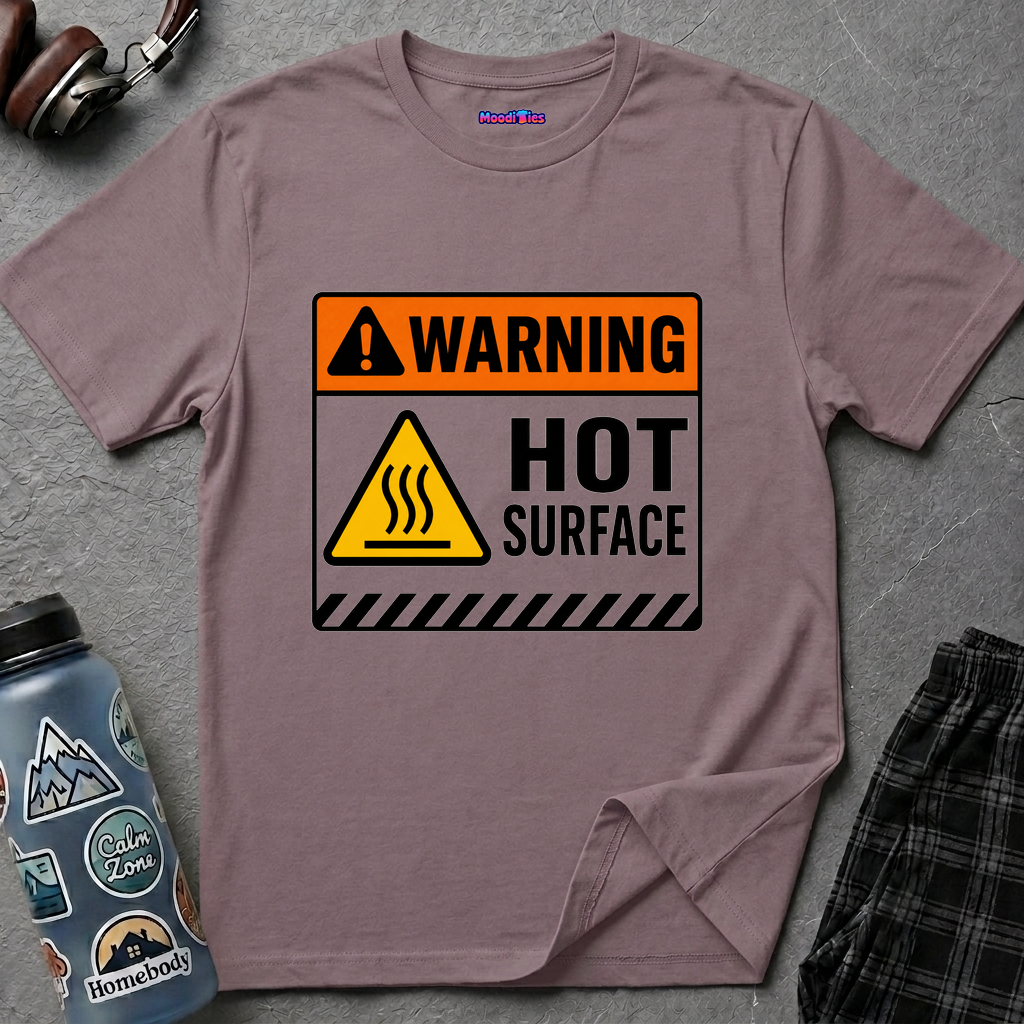 "Warning: Hot Surface" Warning Sign T-Shirt