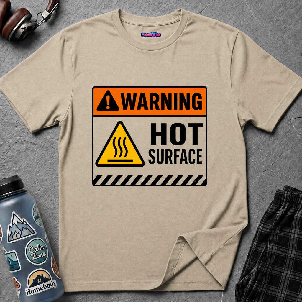 "Warning: Hot Surface" Warning Sign T-Shirt