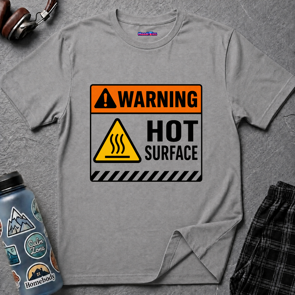 "Warning: Hot Surface" Warning Sign T-Shirt