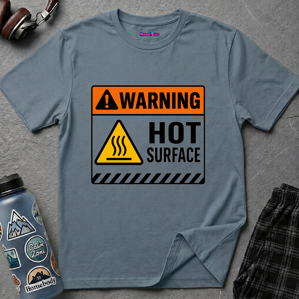 "Warning: Hot Surface" Warning Sign T-Shirt