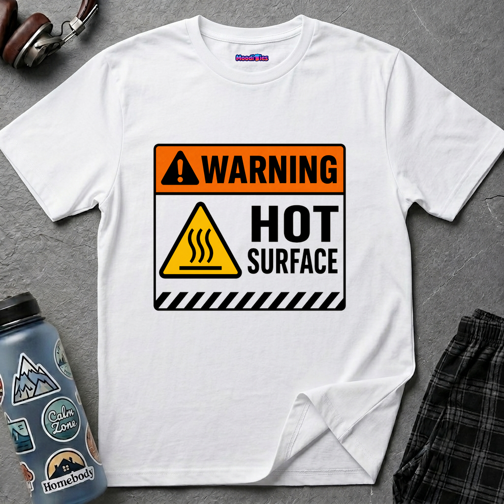 "Warning: Hot Surface" Warning Sign T-Shirt